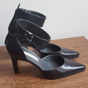 Ann Marino Black Heels with Ankle Strap 9.5M